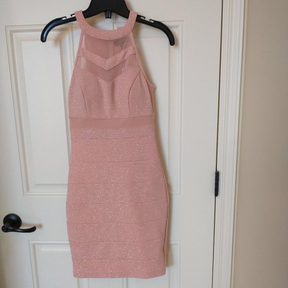 Le Chateau bandeau style dress, NWT, light pink with sparkles - Picture 1 of 11